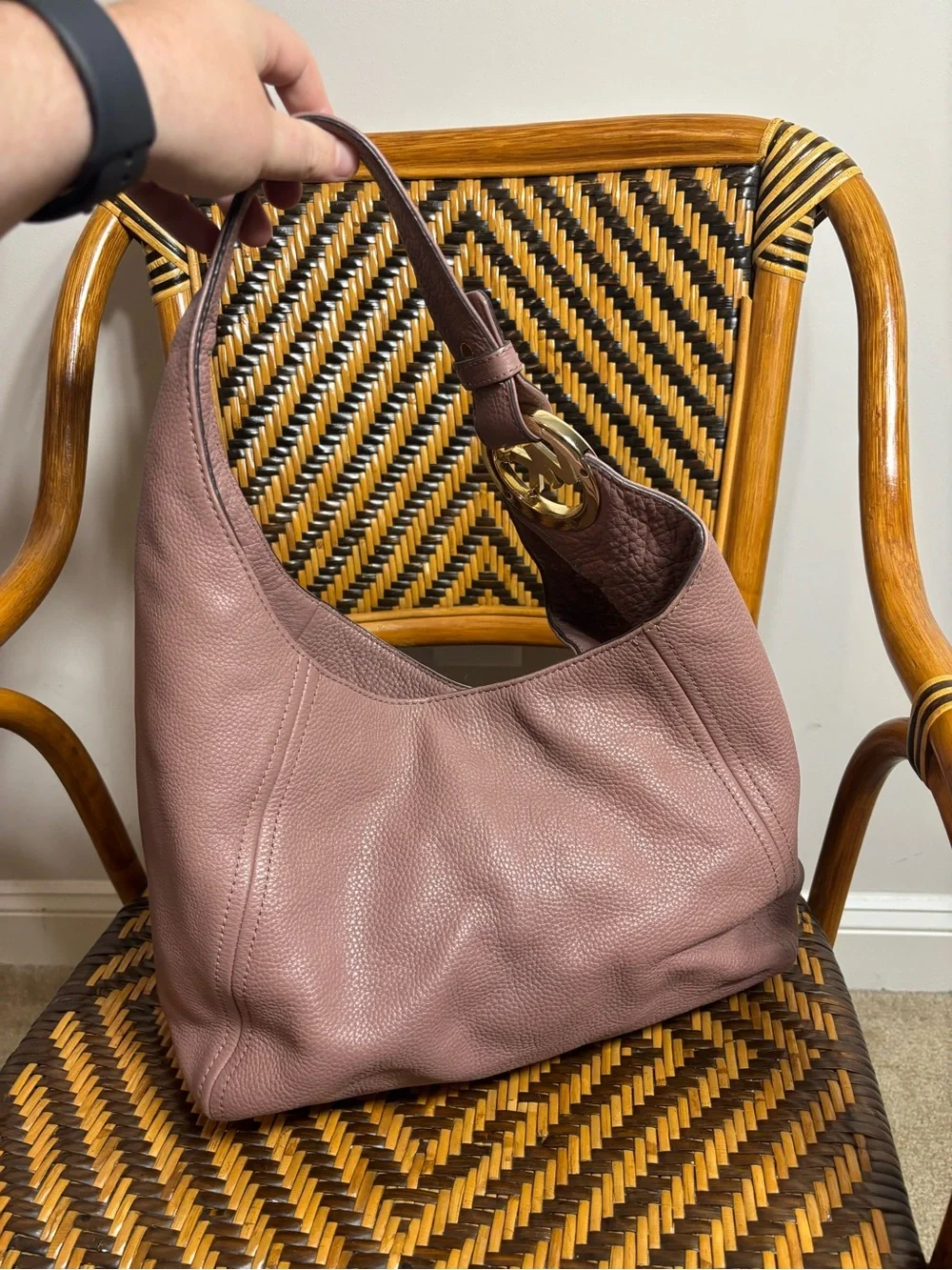 Michael Kors Fulton Large Pebbled Leather Shoulder Bag